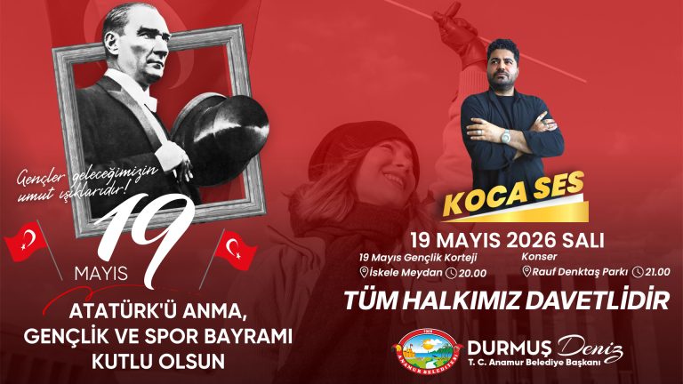 19 Mayıs Atatürk’ü Anma Gençlik ve Spor Bayramı Konser İle Kutlanıyor.