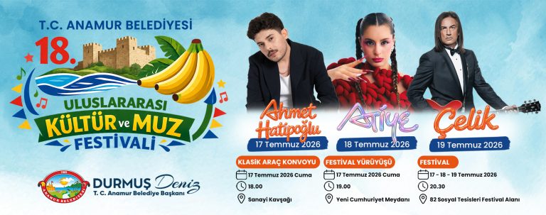 18. Uluslararası Kültür ve Muz Festivali’ne tüm halkımız davetlidir.